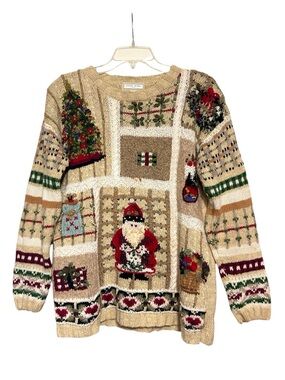Vintage patchwork holiday sweater